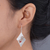 Garnet dangle earrings, 'Fern Kites' - Sterling Silver and Garnet Rhombus Dangle Earrings Indonesia (image 2d) thumbail