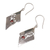 Garnet dangle earrings, 'Fern Kites' - Sterling Silver and Garnet Rhombus Dangle Earrings Indonesia (image 2e) thumbail