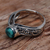 Sterling silver cocktail ring, 'Bali Vines' - Reconstituted Turquoise Single Stone Ring from Indonesia (image 2b) thumbail