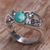Turquoise single-stone ring, 'Turquoise Mystique' - Natural Turquoise and Sterling Silver Single Stone Ring (image 2) thumbail