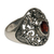 Garnet cocktail ring, 'Bali Sanctuary' - Sterling Silver Garnet Floral Cocktail Ring from Indonesia (image 2d) thumbail