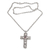 Garnet cross necklace, 'Living Hope' - Garnet and Sterling Silver Cross Necklace on Cable Chain (image 2c) thumbail