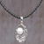 Cultured mabe pearl pendant necklace, 'Eye of the Moon' - Sterling Silver Cultured Pearl Pendant Necklace with Leather (image 2) thumbail