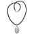 Cultured mabe pearl pendant necklace, 'Eye of the Moon' - Sterling Silver Cultured Pearl Pendant Necklace with Leather (image 2b) thumbail