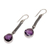 Amethyst dangle earrings, 'Purple Ropes' - Modern Balinese Amethyst and Sterling Silver Dangle Earrings