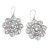 Cultured pearl flower dangle earrings, 'Delicate Sunflowers' - Cultured Pearl and Sterling Silver Floral Earrings From Bali