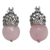 Rose quartz drop earrings, 'Bali Majesty' - Handcrafted Sterling Silver and Rose Quartz Drop Earrings thumbail