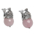 Rose quartz drop earrings, 'Bali Majesty' - Handcrafted Sterling Silver and Rose Quartz Drop Earrings (image 2b) thumbail