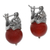 Carnelian drop earrings, 'Bali Majesty' - Sterling Silver and Carnelian Drop Earrings from Bali