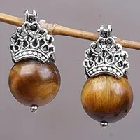 Featured review for Tigers eye drop earrings, Bali Majesty