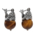 Tiger's eye drop earrings, 'Bali Majesty' - Sterling Silver and Tiger's Eye Earrings Crafted by Hand (image 2b) thumbail