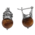 Tiger's eye drop earrings, 'Bali Majesty' - Sterling Silver and Tiger's Eye Earrings Crafted by Hand (image 2c) thumbail