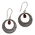 Garnet dangle earrings, 'Red Crescents' - Sterling Silver Garnet Balinese Dangle Earrings Indonesia