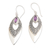 Amethyst dangle earrings, 'Pedanda Blades' - Sterling Silver Amethyst Blade Dangle Earrings Indonesia