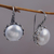 Cultured pearl drop earrings, 'Lunar Bloom' - Cultured Pearl and Sterling Silver Drop Earrings from Bali (image 2b) thumbail