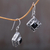 Onyx dangle earrings, 'Square Stupa' - Sterling Silver Onyx Dangle Earrings from Indonesia (image 2b) thumbail