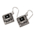 Onyx dangle earrings, 'Square Stupa' - Sterling Silver Onyx Dangle Earrings from Indonesia (image 2d) thumbail