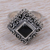 Onyx cocktail ring, 'Square Stupa' - Sterling Silver and Onyx Cocktail Ring from Indonesia (image 2c) thumbail