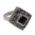 Onyx cocktail ring, 'Square Stupa' - Sterling Silver and Onyx Cocktail Ring from Indonesia (image 2d) thumbail