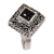Onyx cocktail ring, 'Square Stupa' - Sterling Silver and Onyx Cocktail Ring from Indonesia (image 2f) thumbail
