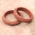 Wood bangle bracelets, 'Bali Blossom' (pair) - Pair of Balinese Hand-Carved Sawo Wood Bangle Bracelets (image 2) thumbail