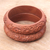 Brazaletes de madera, (par) - Par de pulseras balinesas de madera de Sawo talladas a mano