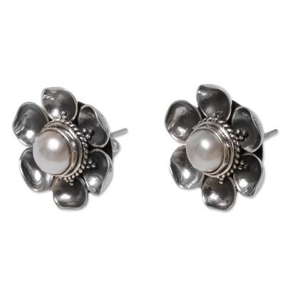 Pendientes de botón con perlas mabe cultivadas - Aretes de botón de perlas Mabe cultivadas de Indonesia