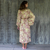 Rayon batik robe, 'Grand Floral' - Rayon Robe Olive Floral Batik Print from Indonesia
