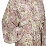 Rayon batik robe, 'Grand Floral' - Rayon Robe Olive Floral Batik Print from Indonesia