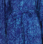 Rayon batik robe, 'Bamboo Blue' - Blue Rayon Long Robe with Bamboo Batik Print from Indonesia