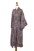 Rayon batik robe, 'Floral Mansion' - Sienna Purple Floral Batik on Rayon Long Robe from Indonesia