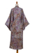 Rayon batik robe, 'Floral Mansion' - Sienna Purple Floral Batik on Rayon Long Robe from Indonesia (image 2d) thumbail