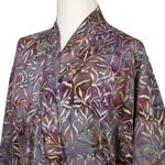 Rayon batik robe, 'Floral Mansion' - Sienna Purple Floral Batik on Rayon Long Robe from Indonesia