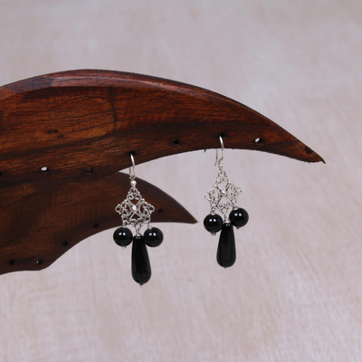 Wood jewelry display stand, 'Elegant Windmill in Brown' - Hand Made Brown Wood Jewelry Display Stand from Indonesia