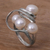 Cultured pearl cocktail ring, 'Polarized Pearl' - Handcrafted Balinese Sterling Silver and Cultured Pearl Ring (image 2) thumbail