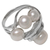 Cultured pearl cocktail ring, 'Polarized Pearl' - Handcrafted Balinese Sterling Silver and Cultured Pearl Ring thumbail