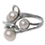 Cultured pearl cocktail ring, 'Polarized Pearl' - Handcrafted Balinese Sterling Silver and Cultured Pearl Ring (image 2c) thumbail