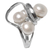 Cultured pearl cocktail ring, 'Polarized Pearl' - Handcrafted Balinese Sterling Silver and Cultured Pearl Ring (image 2d) thumbail