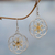 Gold accented sterling silver dangle earrings, 'Blooms of Life' - Indonesian Sterling Silver and Gold Plated Dangle Earrings thumbail