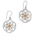 Gold accented sterling silver dangle earrings, 'Blooms of Life' - Indonesian Sterling Silver and Gold Plated Dangle Earrings thumbail