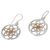 Gold accented sterling silver dangle earrings, 'Blooms of Life' - Indonesian Sterling Silver and Gold Plated Dangle Earrings (image 2c) thumbail