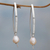 Cultured pearl drop earrings, 'Ever After' - Sterling Silver and Cultured Pearl Drop Earrings (image 2) thumbail