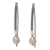 Cultured pearl drop earrings, 'Ever After' - Sterling Silver and Cultured Pearl Drop Earrings (image 2a) thumbail