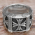 Men's sterling silver ring, 'Stallion Cross' - Indonesian Men's Sterling Silver Engraved Handmade Ring (image 2) thumbail