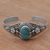 Turquoise cuff bracelet, 'Balinese Magic' - Natural Turquoise on 925 Sterling Silver Cuff Bracelet (image 2) thumbail