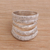 Sterling silver band ring, 'Five Shadows' - Handmade Engraved Sterling Silver Band Ring from Indonesia (image 2c) thumbail