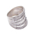 Sterling silver band ring, 'Five Shadows' - Handmade Engraved Sterling Silver Band Ring from Indonesia (image 2d) thumbail