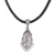 Amethyst pendant necklace, 'Bali Amulet in Purple' - Sterling Silver and Amethyst Pendant Necklace from Indonesia