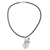 Garnet pendant necklace, 'Bali Dragonfly' - Garnet and Leather Dragonfly Pendant Necklace from Bali (image 2b) thumbail