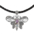 Amethyst and blue topaz pendant necklace, 'Bali Moth' - Amethyst and Blue Topaz Moth Pendant Necklace from Bali thumbail